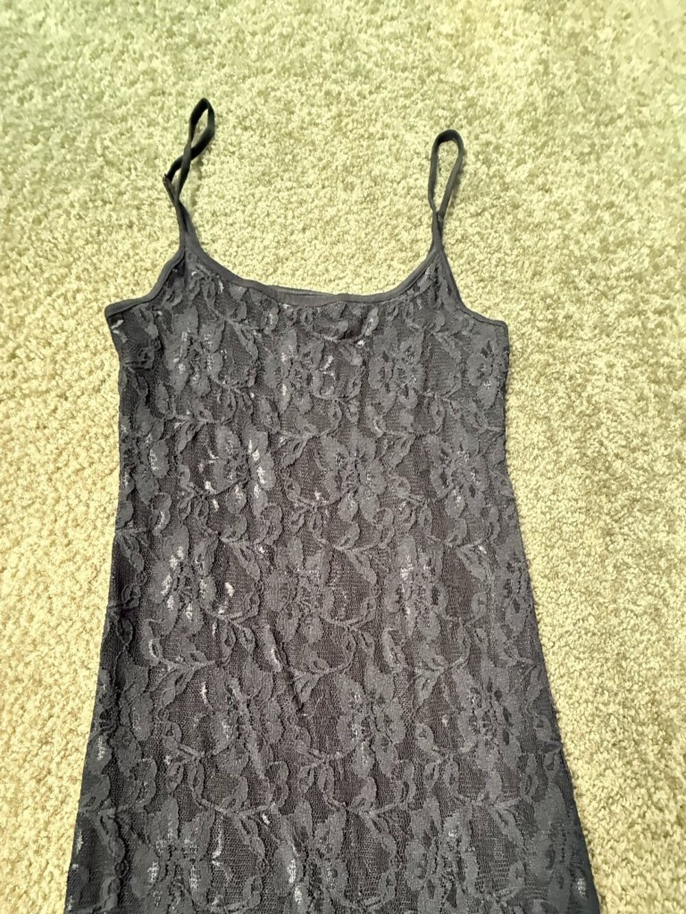 Black Ann Taylor Loft Lace Cami Tank Top Adjustable Strap Sz-s
